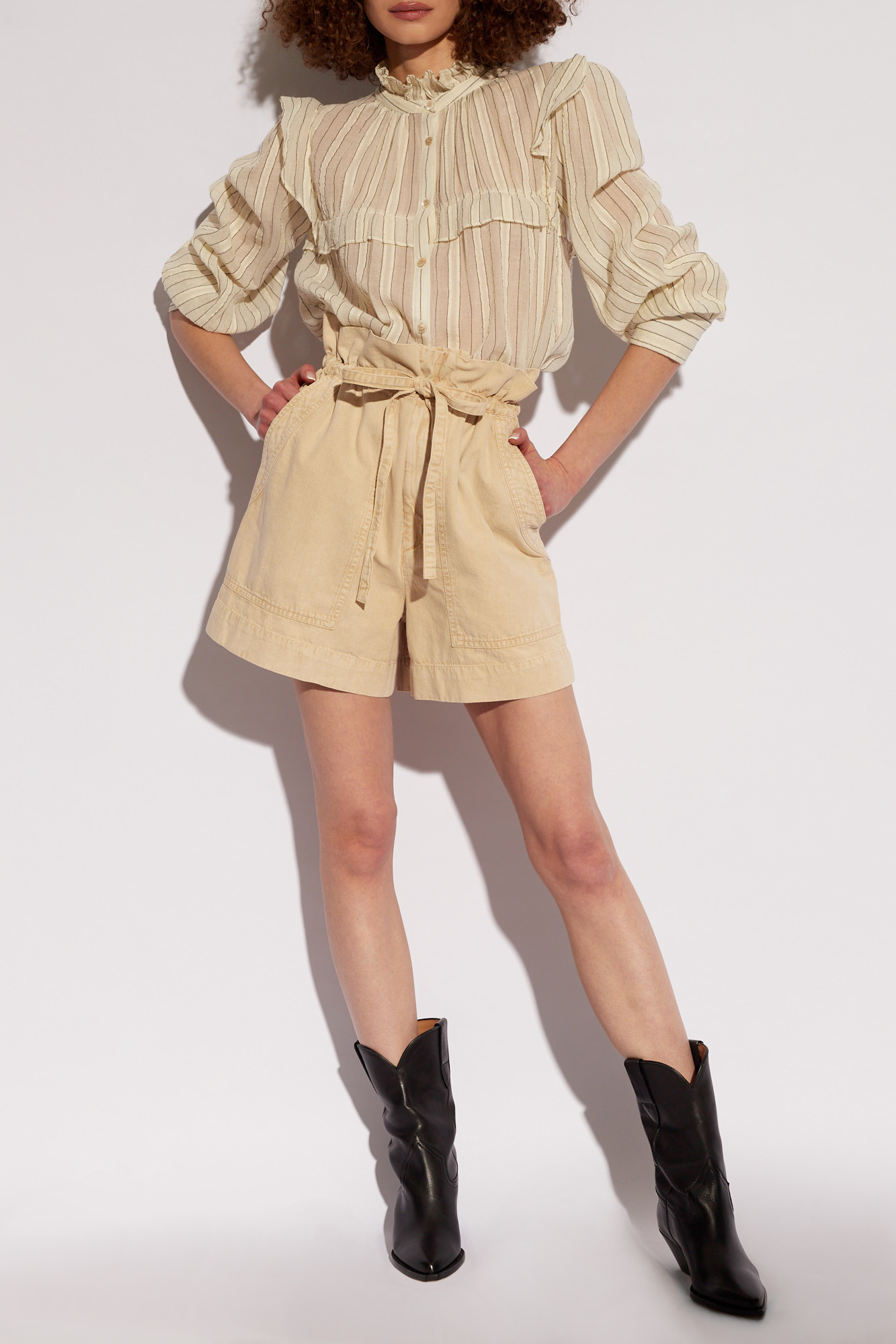 【送料&関税込】Marant Atoile Ipolyte Shorts ISABEL MARANT ÉTOILE Ipolyte High-Rise Denim Shorts in Brown